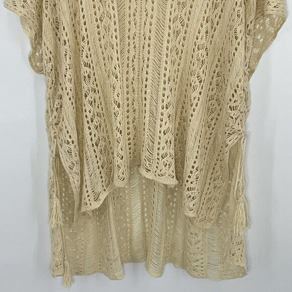 Women's Bohemian Lace Ivory Crochet Swim Cover‎ Up Tunic Dress Size One Size - Picture 3 of 13